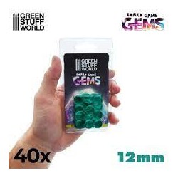 Gemas Plastico 12mm Turquesa